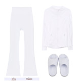 Original Embroidered  Thick-Soled EVA Sandals, Stand-Up Collar Jacket, Bell Sleeve, Women's Summer Slim-Fit Yoga Wear