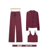 Original Embroidered  Straight Pants U-Back Tank Top Hooded Jacket Set Nude Feel Fitness Sports Bra with Beautiful Back Design