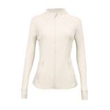 Original Define style yoga top, fitness wear, long-sleeve running sports stand-up collar jacket for women