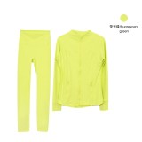 Same style jacket DF set top long-sleeve women's tight-fitting stand-up collar elastic fitness sports running yoga wear