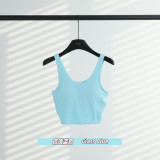 Original Embroidered  Sports Bra with Chest Pads, Shockproof, Push-Up, for Running and Yoga