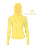 Original Embroidered  Slim-Fit Full-Zip Hooded Cardigan  Jacket Casual Sports Slimming Coat for Women