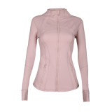 Original Define Yoga Top Fitness Wear Long Sleeve Running Sports Stand Collar Jacket for Women
