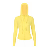 Original Define style hooded jacket, breathable sports and fitness wear for women, casual yoga wear