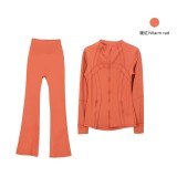 Original style bell-bottom pants and jacket set, long-sleeved women's slim-fit coat, elastic sports running yoga wear