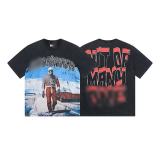 New Summer Arrival: GOD Fashion High Street Vintage Washed Distressed Short Sleeve Rock Band Print Loose Fit T-Shirt