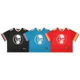 25ss Summer New Godspeed American Style Trendy Rock Street Hip-Hop Vintage Washed Printed Short Sleeve
