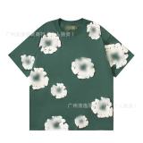 25ss Summer New DT European and American Trendy Brand Foam Cotton High Street Loose Street Style Short Sleeve T-Shirt Unisex Set