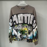 Cross-border foreign trade MIXED EMOTION American style trendy brand high street rhinestone loose hoodie sweatshirt unisex set