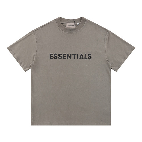 Heavyweight pure cotton FOG ICON small collar t-shirt, American style high-neck short-sleeve, loose fit, drop shoulder, unisex summer top