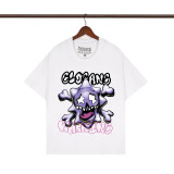 25ss Cross-Border Foreign Trade European and American Street Style Zip Hoodie Glo Cartoon Print Short Sleeve T-Shirt Unisex