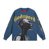 25s high-quality American trendy brand high street rock band basketball washed vintage street long-sleeve T-shirt for both men and women