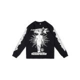 25ss cross-border hellstar trendy new high street hip-hop casual sports pullover long-sleeve T-shirt unisex