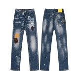 Cross-border foreign trade DSQUARED2 European and American trendy brand slim-fit skinny jeans with washed-out and distressed details for men