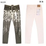 Cross-border European and American Purple Brand denim shorts, washed and distressed vintage splatter-paint denim pants for men