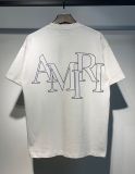 American-style trendy niche high street men's and women's AM1R1 ICON digital print casual round-neck short-sleeve retro loose-fit T-shirt
