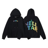 Hellstar European and American fashion brand high street vintage washed distressed printed street style loose hoodie for men and women