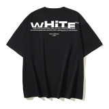 25ss American style trendy brand high-quality off-shoulder short-sleeve T-shirt with melting arrow gradient starry sky ink splatter design for men and women