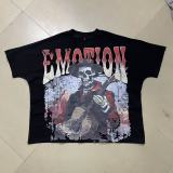 Cross-border foreign trade MIXED EMOTION American fashion brand Angel high street rhinestone bat sleeve loose short-sleeve T-shirt for men