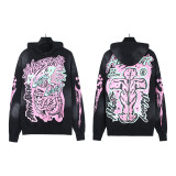 25ss high-quality Hellstar trendy high street washed distressed loose hoodie sweatshirt and pants unisex set