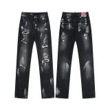 Cross-border foreign trade DSQUARED2 European and American trendy brand slim-fit skinny jeans with washed-out and distressed details for men