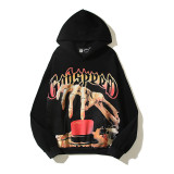 Godspeed Cross-Border 25ss Fall/Winter New Direct Print Washed Vintage Pure Cotton Hip-Hop American Style Hoodie Sweatshirt
