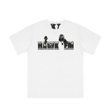 Cross-border supply: Trendy brand LONE Sakura short-sleeve T-shirt with sketch embroidery, lip print, and graffiti print