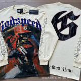 Spring new trendy rock band street style pure cotton loose long-sleeve T-shirt for both men and women