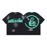 New cross-border HELL trendy high-quality vintage distressed T-shirt, loose fit printed short-sleeve T-shirt, unisex style for couples