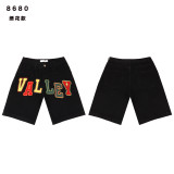 26ss Cross-Border Foreign Trade Vale Forever Skittle American Trend High Street Retro Washed Embroidered Denim Shorts