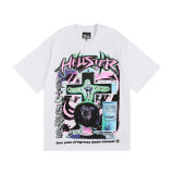 25ss cross-border European and American trendy brand hell hip-hop printed letter high street casual loose pure cotton short-sleeve unisex shirt