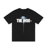 Cross-border supply: Trendy brand LONE Sakura short-sleeve T-shirt with sketch embroidery, lip print, and graffiti print