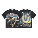 New Summer Arrival: GOD Fashion High Street Vintage Washed Distressed Short Sleeve Rock Band Print Loose Fit T-Shirt