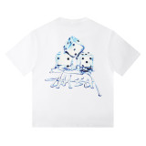 Cross-border European and American foreign trade S-letter printed cartoon series street casual loose-fitting unisex short-sleeve shirt