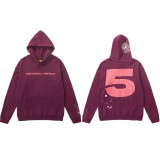 New autumn and winter 55555 spider print terry hooded sweatshirt, American street style casual loose hoodie
