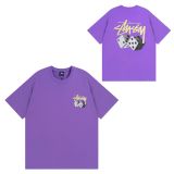 Summer short-sleeve Stus heavy-duty long-sleeve with correct lettering, high-quality American streetwear brand for couples