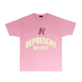 REPRESENT Summer New Vintage Lark Bird Print Loose American Style Trendy Casual Short Sleeve T-Shirt for Men and Women