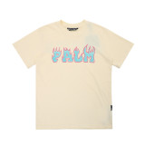 Cross-border European and American trendy brand Palm Angels short-sleeve loose T-shirt with shark tail and letter print, unisex.