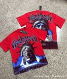 25ss Summer New Godspeed American Style Trendy Rock Street Hip-Hop Vintage Washed Printed Short Sleeve
