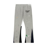 Correct version of Gallery Dept hand-painted splatter-ink patchwork drawstring high street casual sweatpants with a slight flare for men
