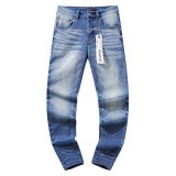 Cross-border European and American Purple Brand jeans, washed, distressed, vintage, ripped, with splatter paint, in a cool American style