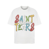 Saint Michael vintage European and American trendy heavy-duty loose-fit pure cotton couple's short-sleeve summer T-shirt for men and women
