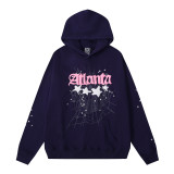 Trendy Hip-Hop Singer Foil Letter 555555 Couple's Hoodie, Casual Loose Pink Sweatshirt, Unisex