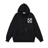 High-quality OFF American streetwear brand heavyweight Angel Caravaggio pure cotton arrow print hoodie OW sweatshirt for men and women