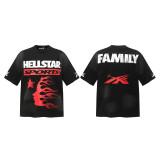 NFC Chip Hell Star HEEL Washed Vintage American Style Printed Short Sleeve T-Shirt