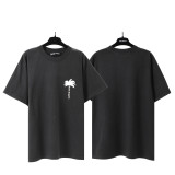 Foreign trade cross-border wholesale pa angel trendy brand coconut tree flame letter logo graffiti paint short-sleeve T-shirt for men and women