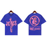 25ss Summer New Arrival Hellstar American Fashion Brand Washed Vintage Print Loose Short Sleeve T-Shirt for Men and Women