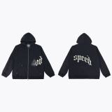 25ss Fall/Winter New GOD Fashion High Street Retro Simple Letter Casual Cardigan Hooded Sweatshirt Unisex Set