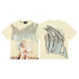 26ss Cross-Border Foreign Trade Mixed Emotion American Fashion Brand New Short-Sleeve Angel Rhinestone Loose T-Shirt for Men