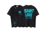 American retro SAINT MICHAEL ICON trendy brand short-sleeve distressed hoodie for men and women, casual vintage sweatshirt